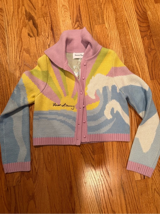 House of Sunny Sweaters - House of Sunny Pastel Wave Cardigan in Pink, Yellow, Blue, Cream